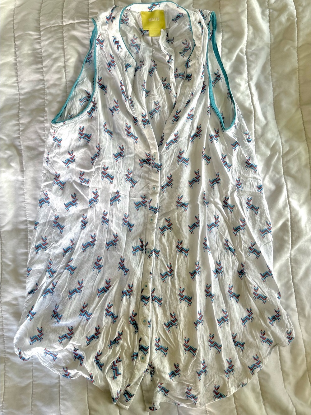 Anthropologie Maeve Bunny Print Breezy Tank